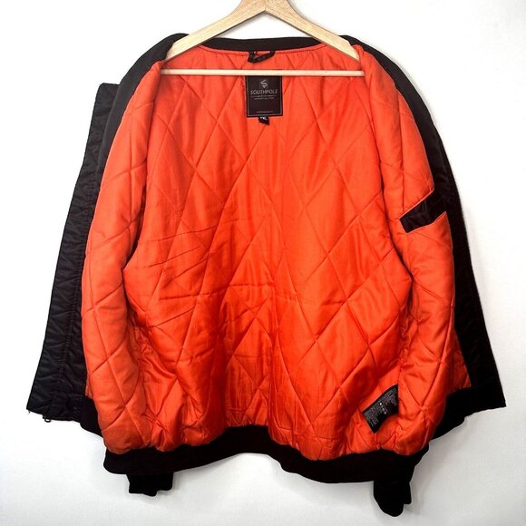 Vtg Southpole Mens Bomber Flight Jacket Y2K Authentic Collection Black Size XXL - Picture 7 of 16